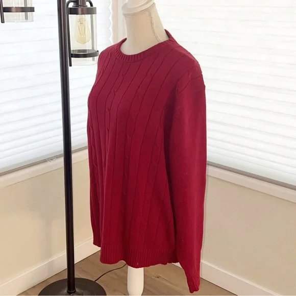 OSCAR DE LA RENTA Burgundy Knitwear Sweater